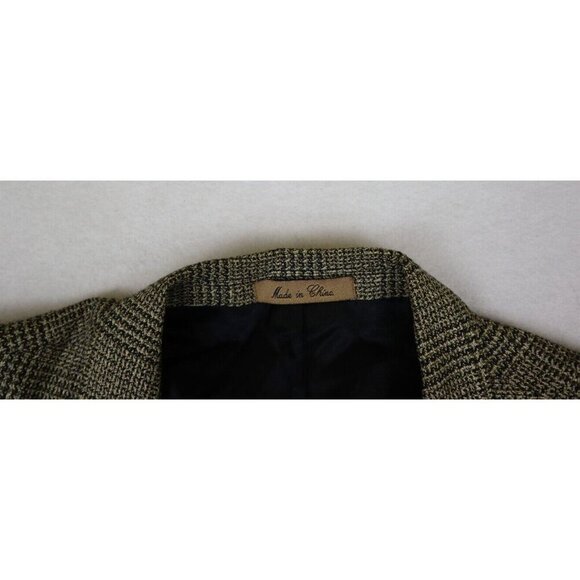 J. RIGGINGS - BEIGE & BLACK PLAID WOOL SILK BLEND BLAZER JACKET SPORT COAT 44R - Picture 3 of 11
